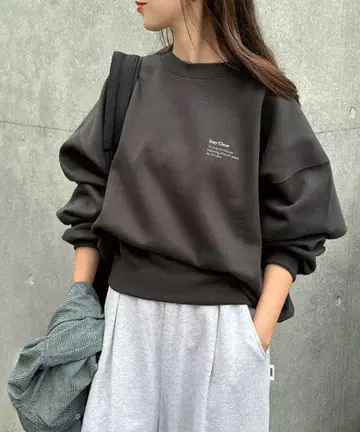 [ 택 포함 ] andme*속기모 로고 자수 원 포인트 맨투맨 상의