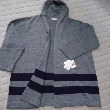 새상품 LACOUPE 후드 부착 가디건 그레이 F4