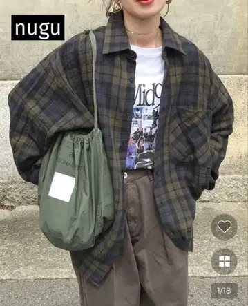 [ 새상품급 ] nugu 체크 셔츠 프리 사이즈