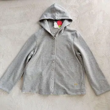 택 포함 미사용 새상품 프랑슈리페 fl5 펄 후드티 그레이 레이스