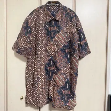 캐주얼 반팔 셔츠 브라운 계열 패턴 무늬