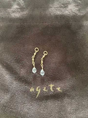 agete 드롭형 참 아게이트 K10 귀걸이 귀찌