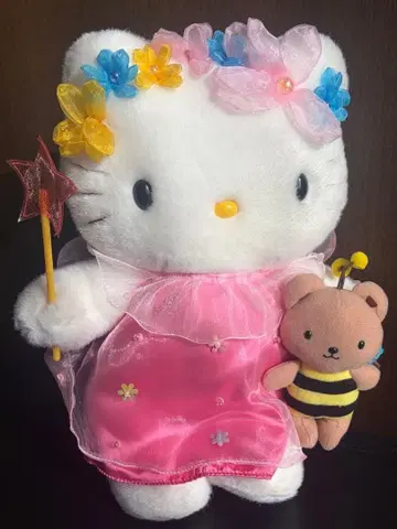 헬로키티 페어리 꽃의 요정 봉제 인형 37cm 택 포함