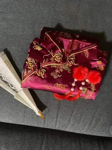 차이나 드레스 (롱) 와인 레드 세트