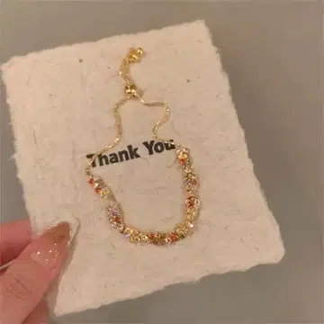 컬러풀 스톤 골드 팔찌