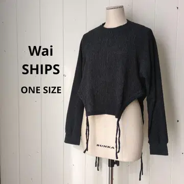 Wai SHIPS 부클레 컬 마이어 상의 블랙 롱T