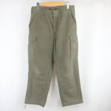 80s VINTAGE 독일군 버튼 플라이 밀리터리 카고 팬츠 구제 의류