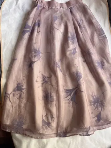 Swingle 옅은 핑크 플라워 프린트 플레어 스커트