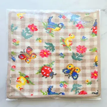 미사용 새상품 페이러 공식/FEILER 하이디 체크 손수건 베이지