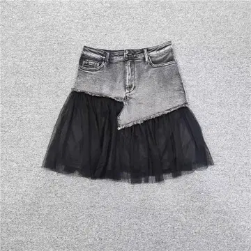 비대칭 디자인 미니 스커트