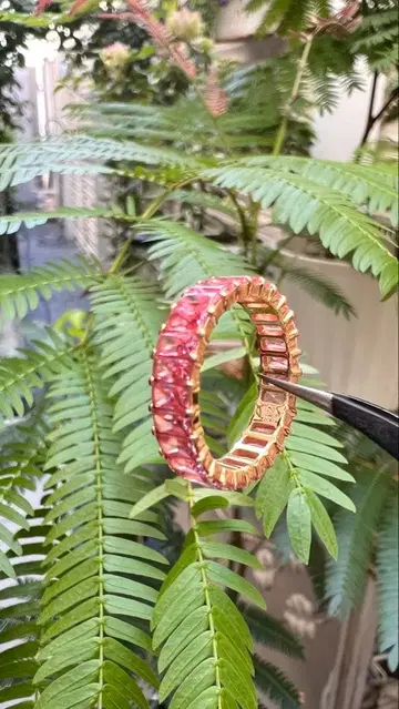 Swarovski 핑크 지르코니아 반지