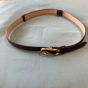 ANAYI 브라운 가죽 벨트 골드 버클