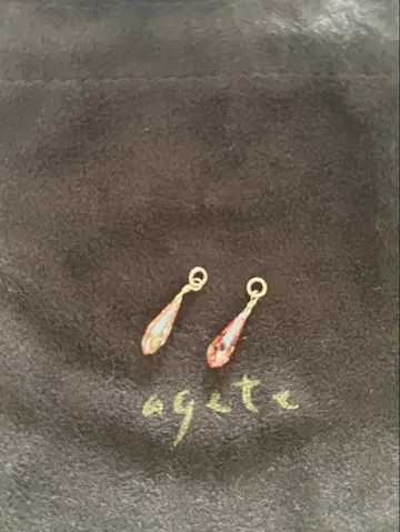 agete 드롭형 참 오렌지 K10 귀걸이 귀찌