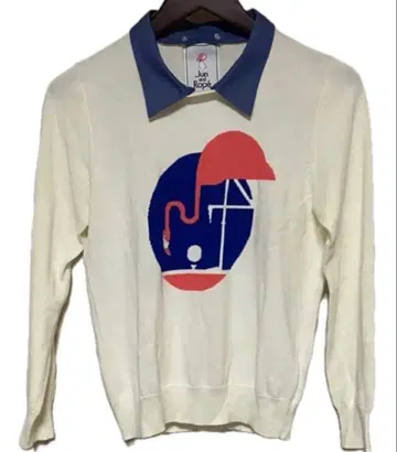 준앤로페 옷깃 탈부착 니트 플라밍고 골프웨어