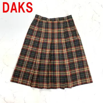 A7023 닥스 롱 스커트 울 체크 안감 있음 브라운 76