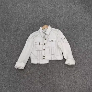 화이트 크롭 데님 자켓