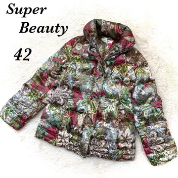 새상품급 슈퍼 뷰티 다운 자켓 올 패턴 꽃무늬 보타니컬 42 L