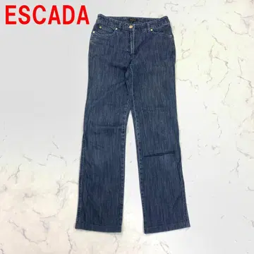 A7027 에스카다 데님 청바지 면 스트레이트 네이비 파랑 34