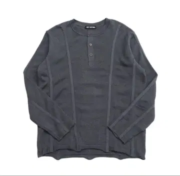 ISSEY MIYAKE 다크 그레이 헨리넥 니트 울 100%