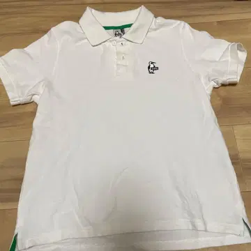 CHUMS 화이트 피케 셔츠 반팔