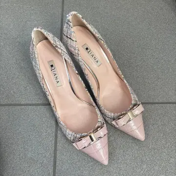 DIANA 다이애나 힐 핑크 리본 체크