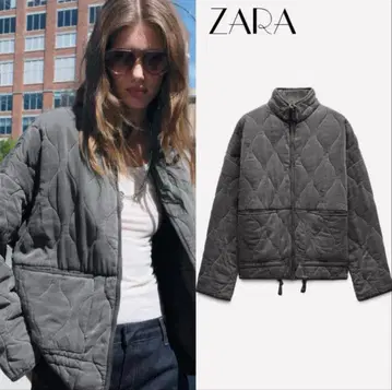 ZARA 그레이 퀼팅 자켓 S