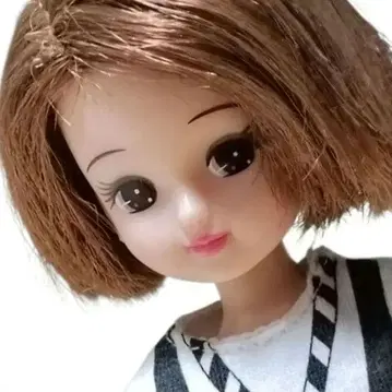 리카짱 인형 본체 화이트 T셔츠 하의는 핸드메이드 브라운 헤어