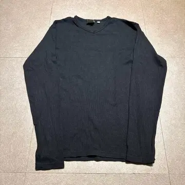 Avirex 롱t 긴팔t셔츠 V넥 블랙 무지 M