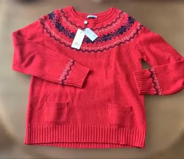 PONT DE CHALONS 노르딕 무늬 스웨터 사이즈 2 레드 새상품