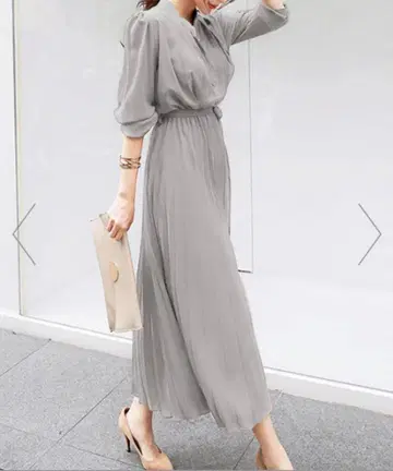 amulet 허리 마크 플리츠 원피스