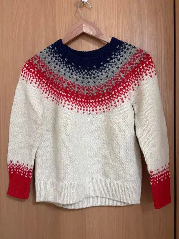 울 노르딕 무늬 긴팔 스웨터