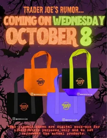 새상품 TRADER JOE'S 트레조 토트백 할로윈 한정판 4개 세트