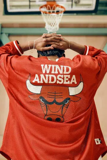 CHICAGO BULLS WIND AND SEA 메쉬 긴팔 티셔츠