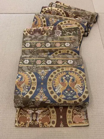 순수 실크 후쿠로 오비 새상품급