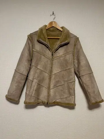 scoopman 스쿠프맨 페이크 무스탕 자켓 베이지