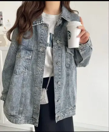 오버 사이즈 데님 자켓 라이트 블루