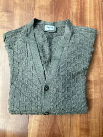 새상품급 아르마니 꼴레지오니 그레이쥬 색상 뜨개질 무늬 남성용 가디건