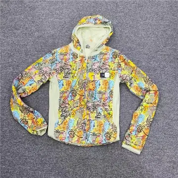 다색 추상 무늬 후드티