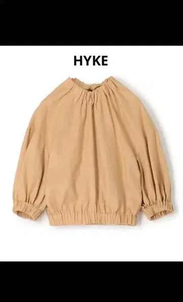 HYKE 베이지 벌룬 슬리브 셔츠