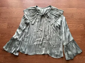 성인 엘레강트 하늘하늘 티셔츠 쉬폰 셔츠 소매 프릴 셔츠 프릴 셔츠