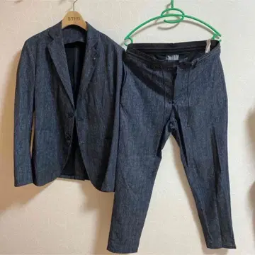 ZARA 봄 가을 그레이 네이비 스트레치 수트 셋업