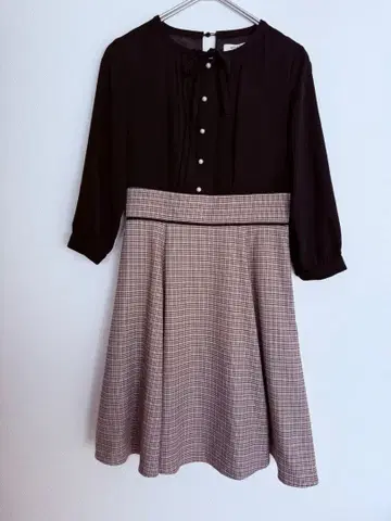 미슈마슈 체크 무늬 원피스