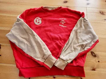 빨간색과 베이지색 로고 자수 트레이닝복 사이즈 38