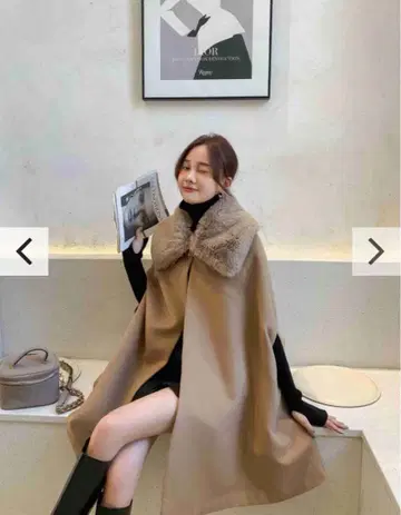 birthday bash 퍼 칼라 망토 케이프 코트