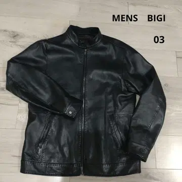MENS BIGI 블랙 가죽 자켓