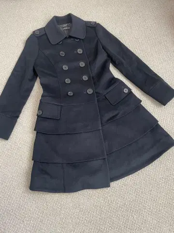 프라질 네이비 티어드 코트 사이즈 36 울 캐시미어