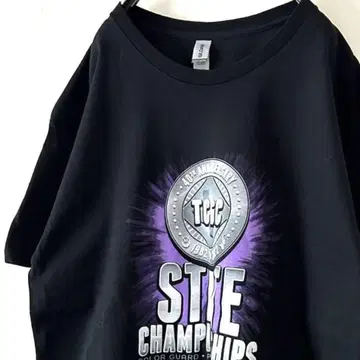 TCGS 스테이트 챔피언스 T셔츠 L 블랙 블랙 구제 의류