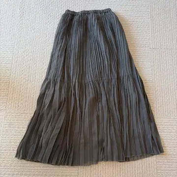 그레이 플리츠 롱 스커트 약 90cm