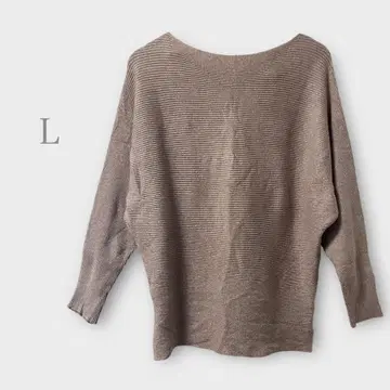가로 리브 돌먼 슬리브 니트 보트넥 베이지 계열 L 심플 깔끔한