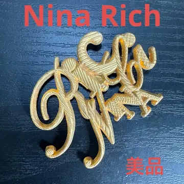 NinaRich 니나리치 엠블럼 모티브 핑 브로치, 코사지 새상품급